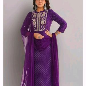 Purple Kurti Set