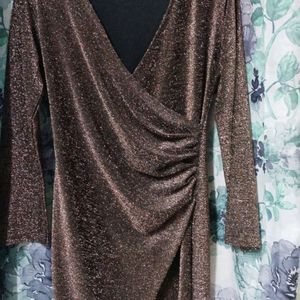 Shimmer Wrap Party Dress