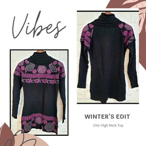 High Neck Woolen Top