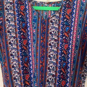 Ethnic Print Crop Top