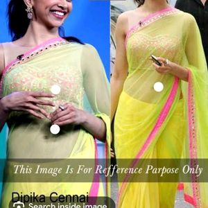 Parrot Colour Net Saree Without Blouse