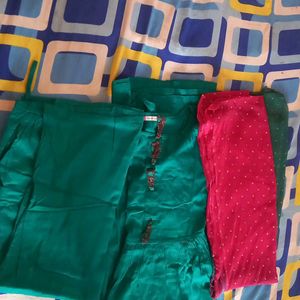 Xxl Frock Suit With Double Shades Dupatta