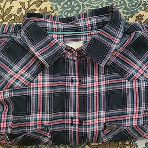 Max Women Pink & Blue Regular Fit Checked Casual Shirt