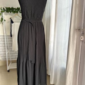 Black Long Bleated Dress