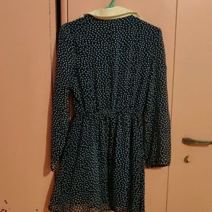 Collared Mini Polka-Dot Dress