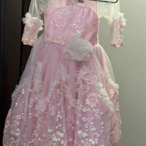 Beautiful Princess Dress Full Work On Net Fabric