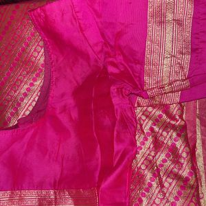 Rani Pink Saree With Blaouse