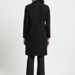 Fable street Double Breasted Overcoat Black