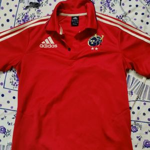 Original Adidas Rugby Red Tshirt, Size: S.