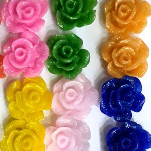 New Designer Rose Flower Work Stud Earring 12 Set