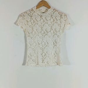 Cream Lace Casual Top (Women)