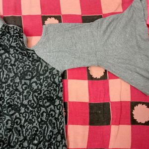 Black And Grey Casual Top