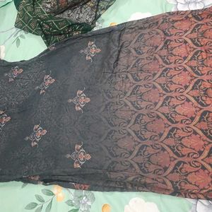 Charcoal Kurta With Lining