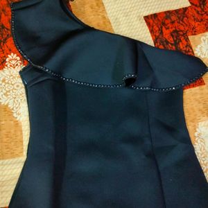 Brand New Blue Short Dress Sholder Cut