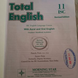 Total English Book Class 11 Isc