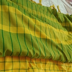 Cotton Yellow Saree