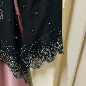 Fully Diamond Dubai Abaya Mauve Colour