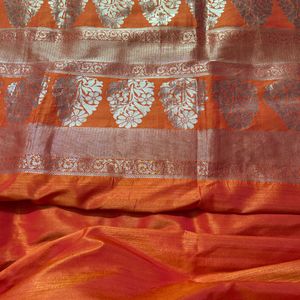 Orange Sari With Blouse