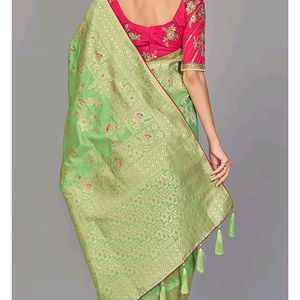 Pure Silk Saree with designer blouse