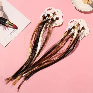 2 Pairs Hair Extensions Clips 6 Colors