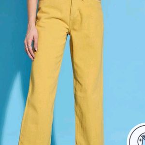 Women Stylish Mustard Relaxed Pant