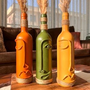 Aesthetic Bottle Candle Holder/Decor Piece