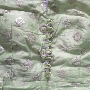 Pista Green Kurta With Palazzo And Dupatta