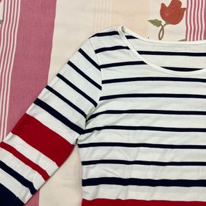 3/4th Sleeves Striped Top