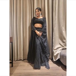 Black Embroidery Lehenga Set