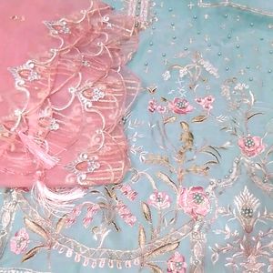 Pakistani Embroidered Fancy Dress Material