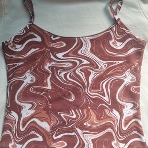 Brown And White Inner Come Top For Women
