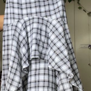 Checkered High Low Skirt