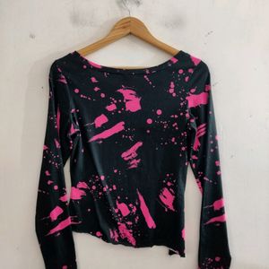 Urbanic Black Printed Top ( Women)