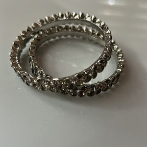 Silver Stone Bangles