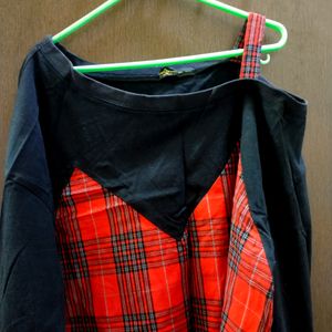 Red And Black Tunic Top