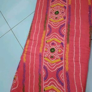 'Pink' Chundari Saree With Blouse