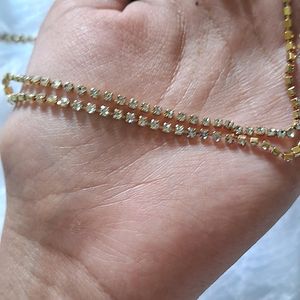 JEWELRY RAW MATERIAL - GOLDEN STONE CHAIN - NEW