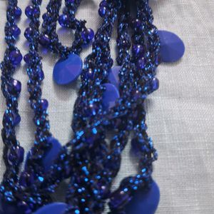 Blue Neklace With Multiple Layers