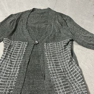 Women Grey Top With Attached Shrug(for Winters)