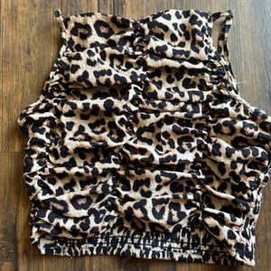 H&M Leopard Print Crop Top