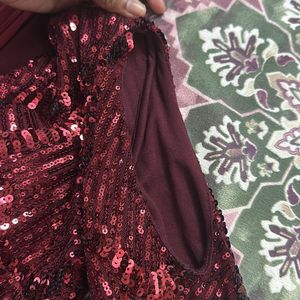 Sequins Midi Maroon/wine Color