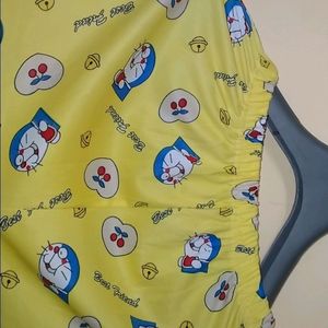 Women And Girls Doraemon Print Pajama