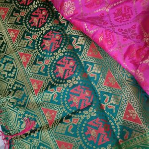 Chanderi Silk Saree With Blouse