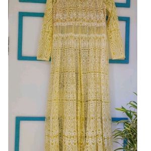 Full Embroidered Front Slit Kurta