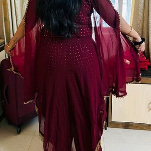 Maroon Patiala Dress