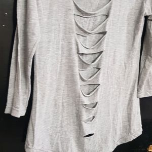 Soft Long Sleeves Top With Design On Back