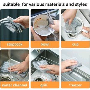 TOPPA STEEL WIRE DISH CLOTH 6 Pack Non-Scratch