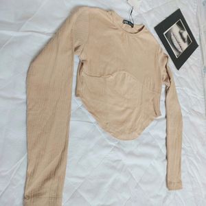 Zara Long Sleeve Crop Top