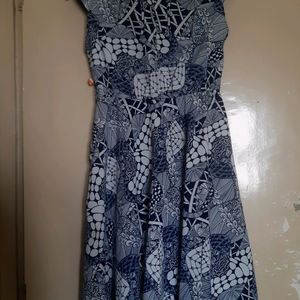 Blue Dress With Moss Patterns And Designs 👗