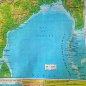 India Physical Map Chart